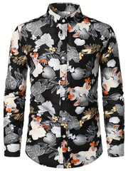 Men's Casual Slim Fit All Over Print Shirt