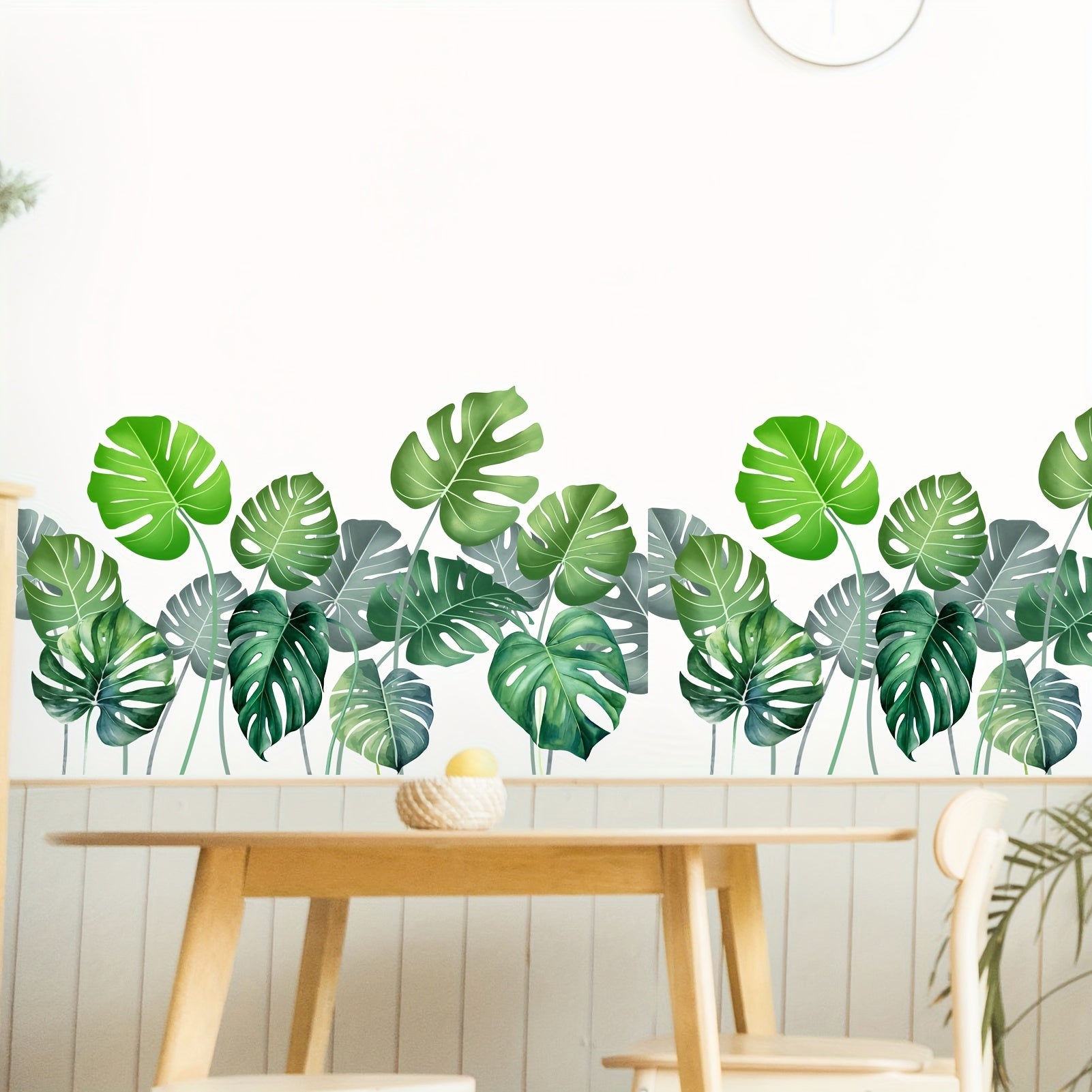2pcs Green Tropical Plants Wall Stickers For Living Room