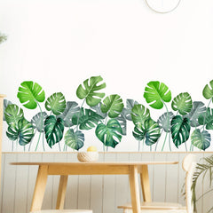 2pcs Green Tropical Plants Wall Stickers For Living Room