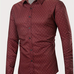 Floral Print Button Up Long Sleeve Shirt for Men