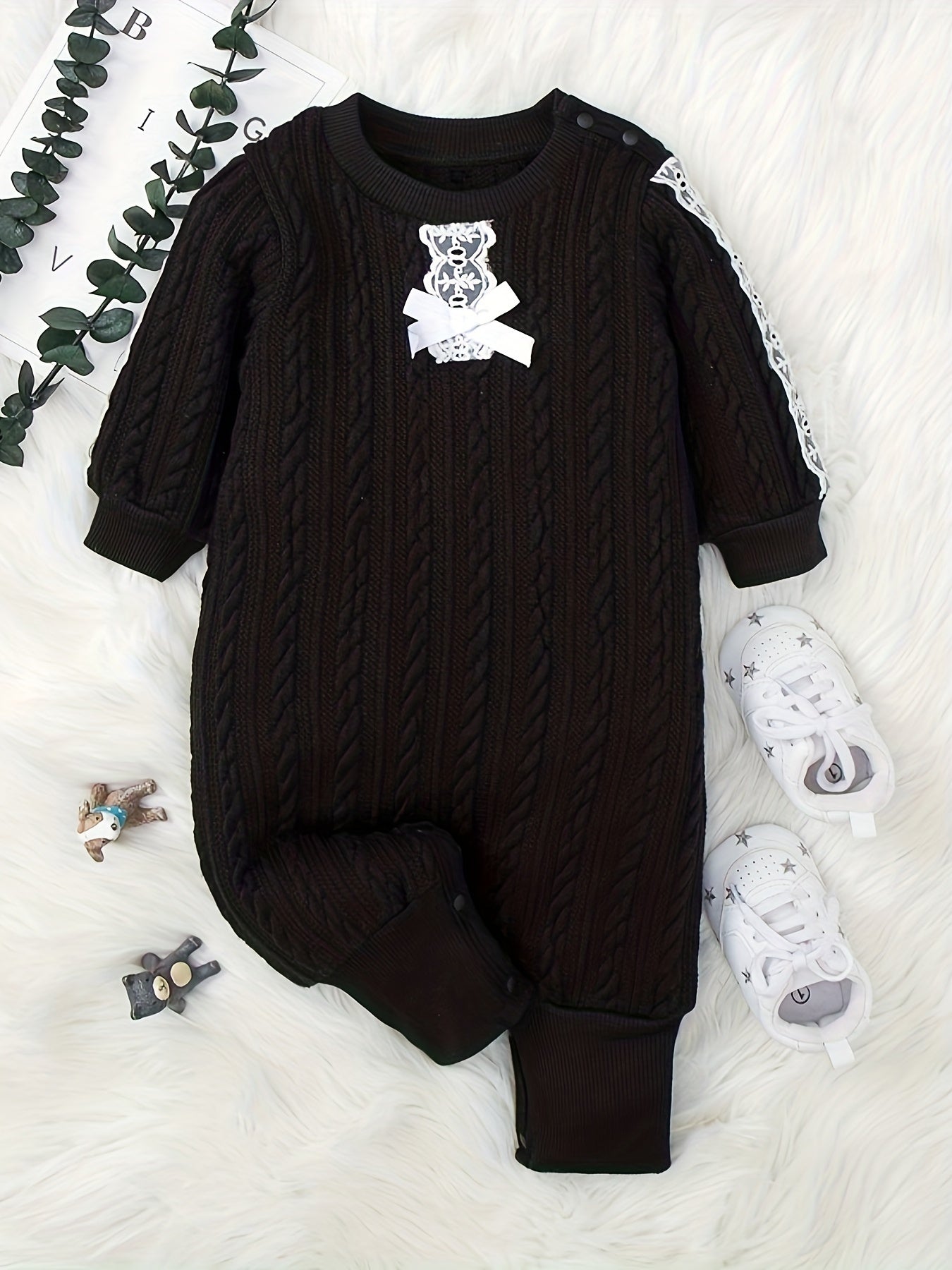 Newborn Baby Girl Cotton Knit Sweater Bodysuit