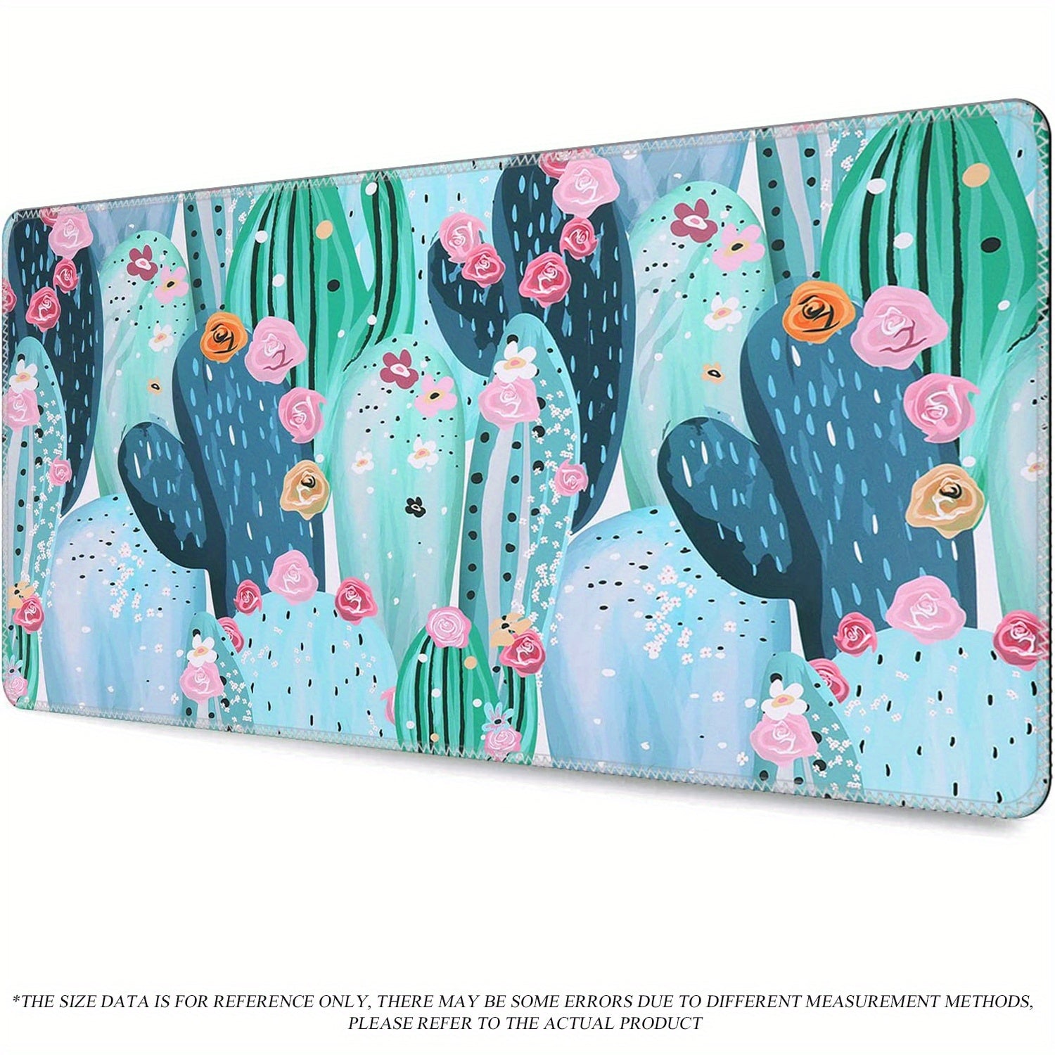 Large Cactus Pattern Gaming Mouse Pad 16 29 5in Desk Mat Water Resistant