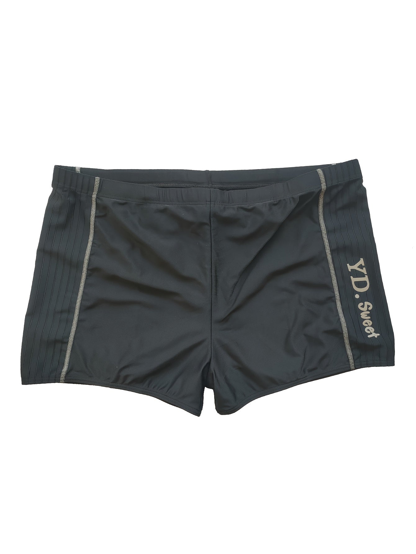 Men's Alphabet Pattern Boxer Swim Trunks High Stretch Swimwear