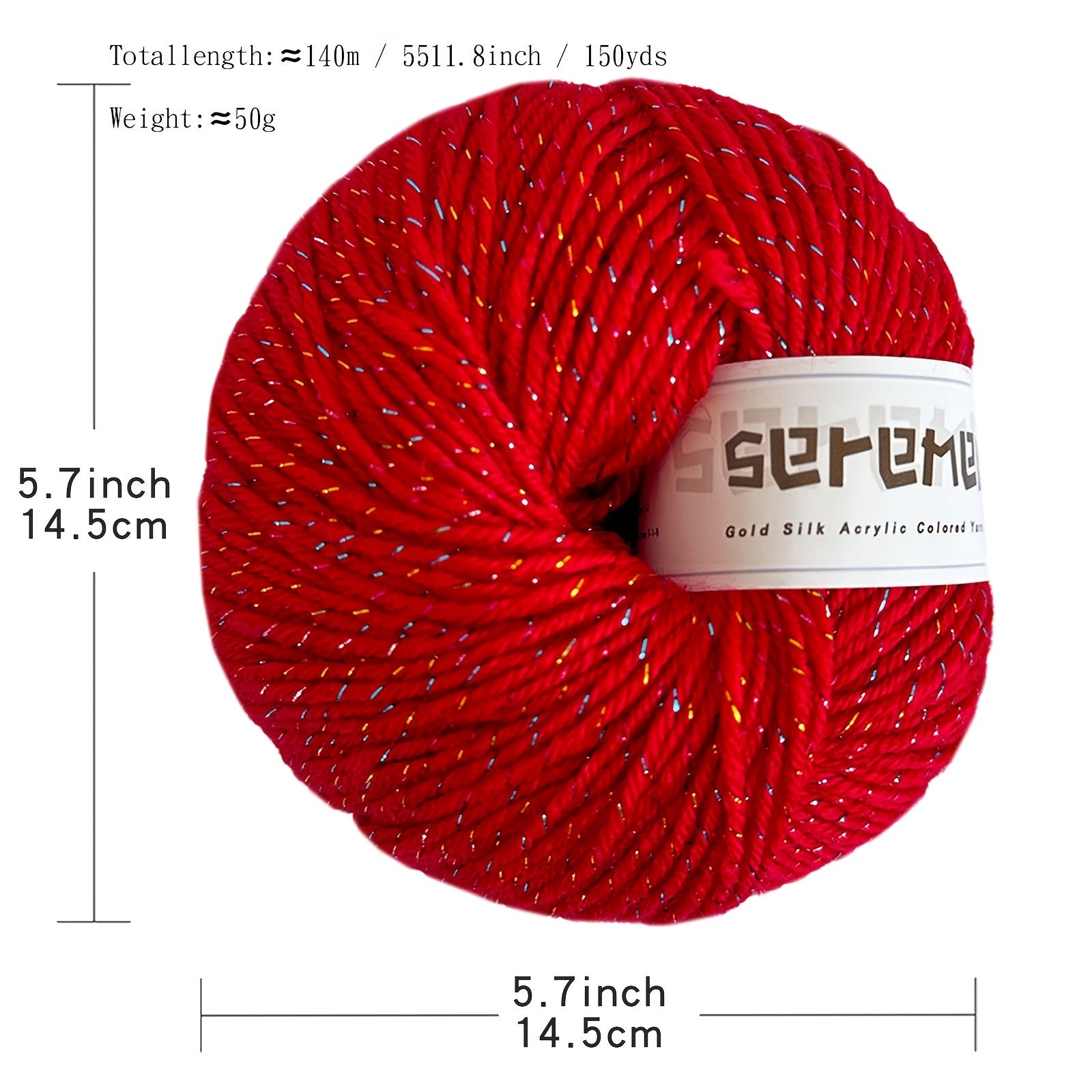 50g Golden Silk Acrylic Yarn for Knitting and Crochet