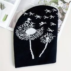 Dandelion Jacquard Beanie Soft Knit Hat Hip Hop Warm Skull Cap