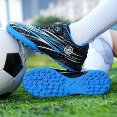 Boy's Turf Football Boots Outdoor Anti skid Lace Up Soccer Cleats