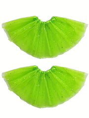 Girls Sequin Stars Tutu Skirt For Birthday Ballet Dance Princess Costume