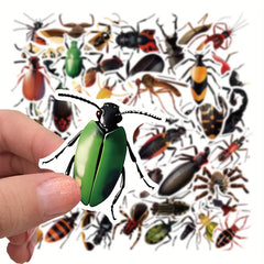 50pcs Insect Cartoon Phone Case Sticker PVC Waterproof Self adhesive Stickers