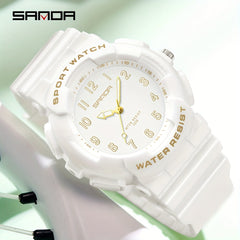 SANDA Unisex Sports Watch Outdoor 5ATM Digital Analog TPU Strap