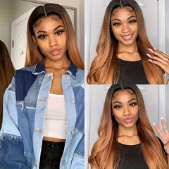 T1B 30 Straight Human Hair Wigs 4x4 Lace Front Human Hair Wigs