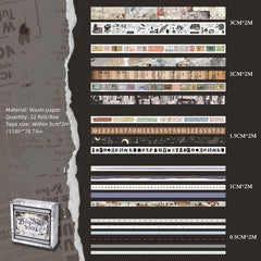 Box Plant Flower Butterfly Maps Washi Paper Tape for DIY Journaling
