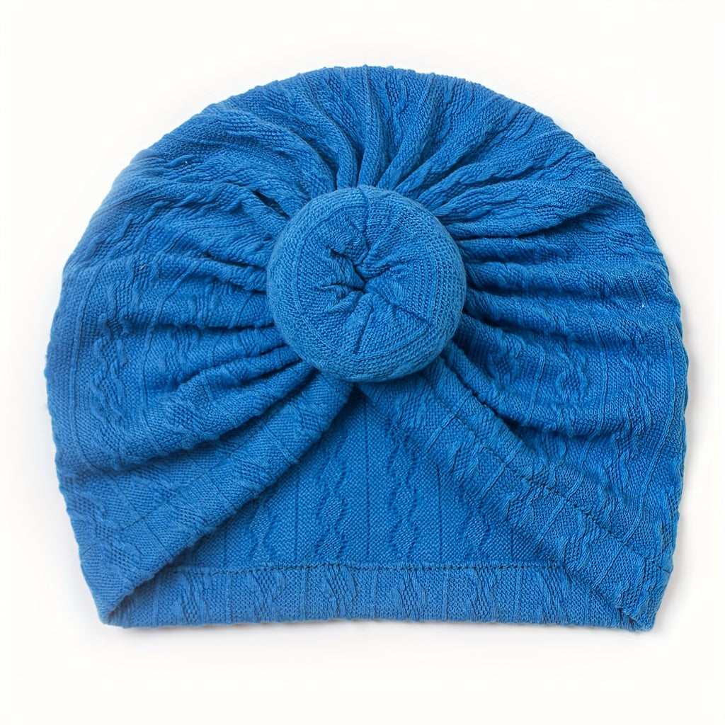 Plain Jacquard Donut Baby Hat for 0-3 Years