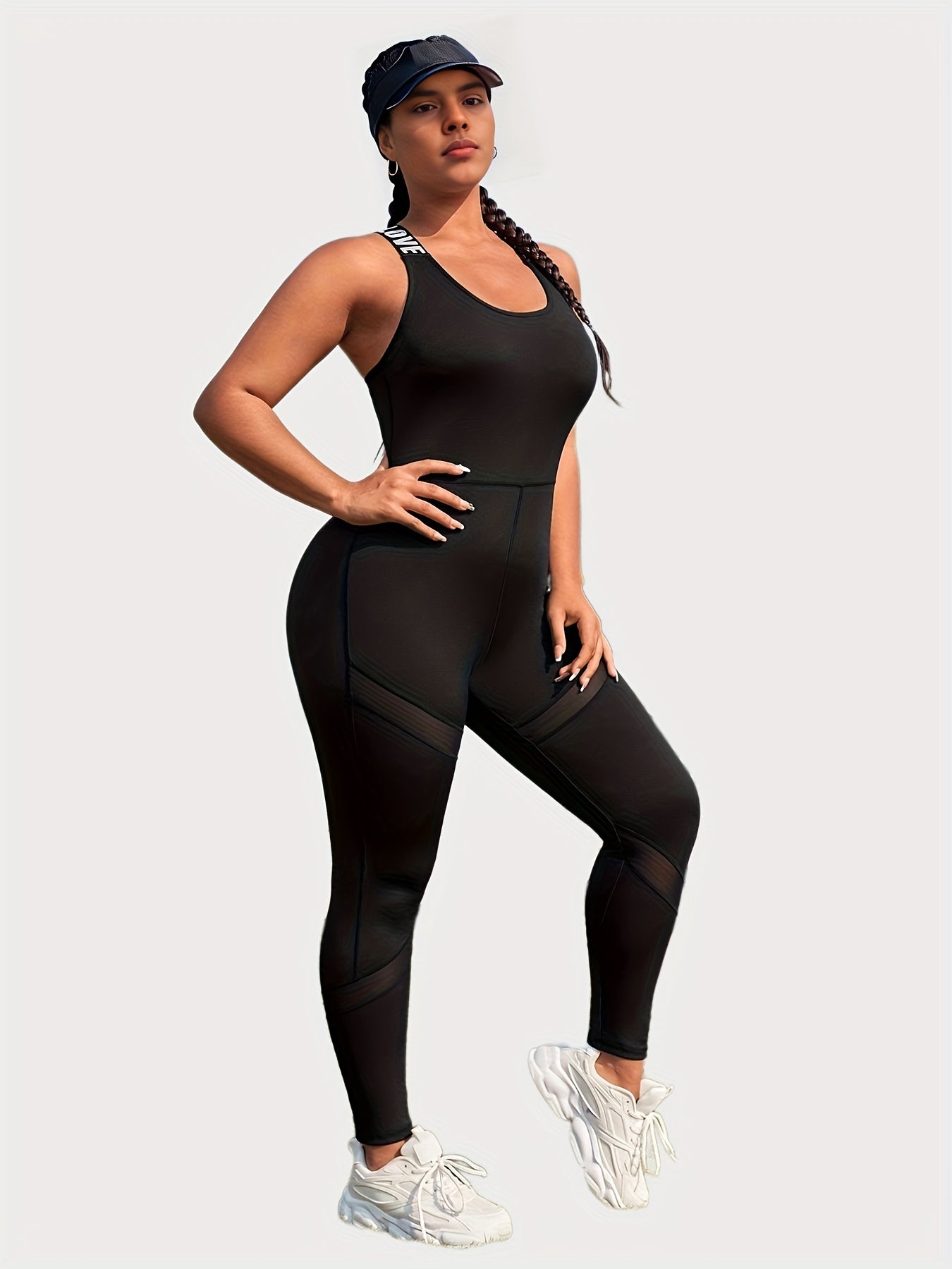 Sporty Jumpsuit Women's Criss Cross Back Skinny Tank Jumpsuit