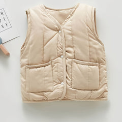 Baby Puffer Vest Jacket with Thermal Padding & Pockets