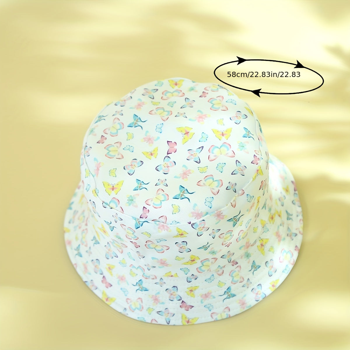Colorful Butterfly Bucket Hat Reversible Fisherman Cap Women Sun Shade Beach Sun