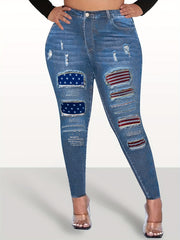 Rainbow Ripped High Rise Skinny Jeans