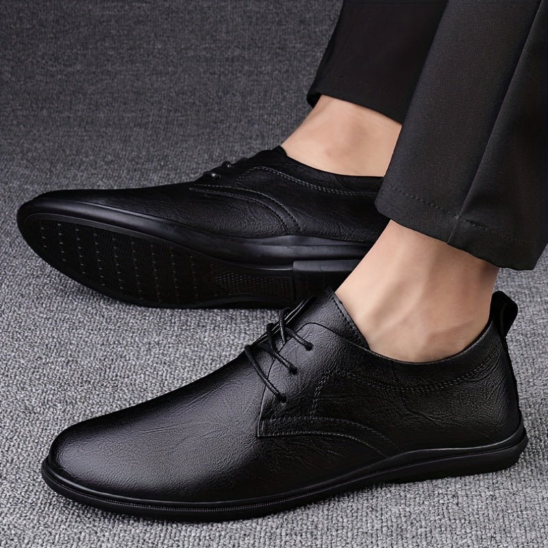 Men's British Style Leather Derby Shoes for Wedding Business