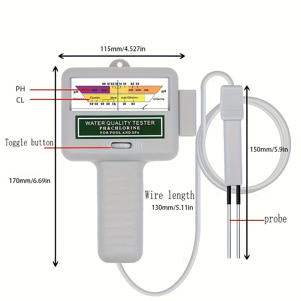 PH Water Tester for Pool Chlorine - Swimming Pool PH Water Tester