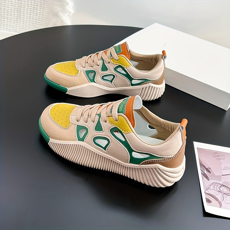 Women's Hollow Out Sneakers Casual Lace Up Shoes Comfortable Low Top Shoes