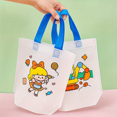 8pcs Japanese Style DIY Graffiti Art Tote Bags Hand Painted Document Holders