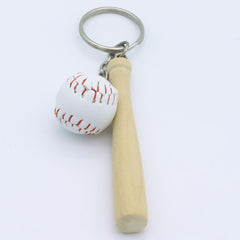 Retro PU Baseball Keychain Mini Pendant for Sports Fans