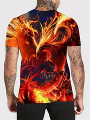 Men's Flame Phoenix 3D Print T Shirt for Summer