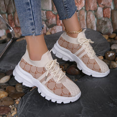 Women's Graphic Running Shoes Shock Absorption Chunky Sneakers