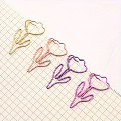 100pcs Flower Paper Clip Special Shaped Creative Pin Cartoon Paper Clip