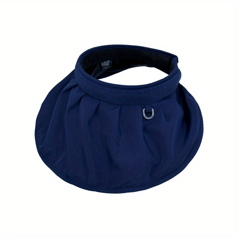 Foldable Shell Visor Hat Solid Sunscreen Headband Summer Sun Hat Women