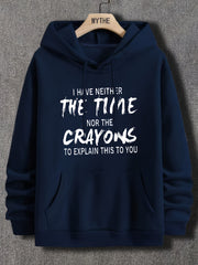 Graphic Print Hoodie with Kangaroo Pocket for Men