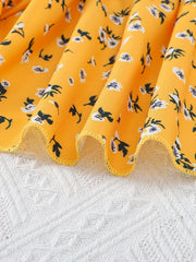Toddler Baby Girls Dresses Summer Flutter Sleeve Floral Pleated Casual Dress