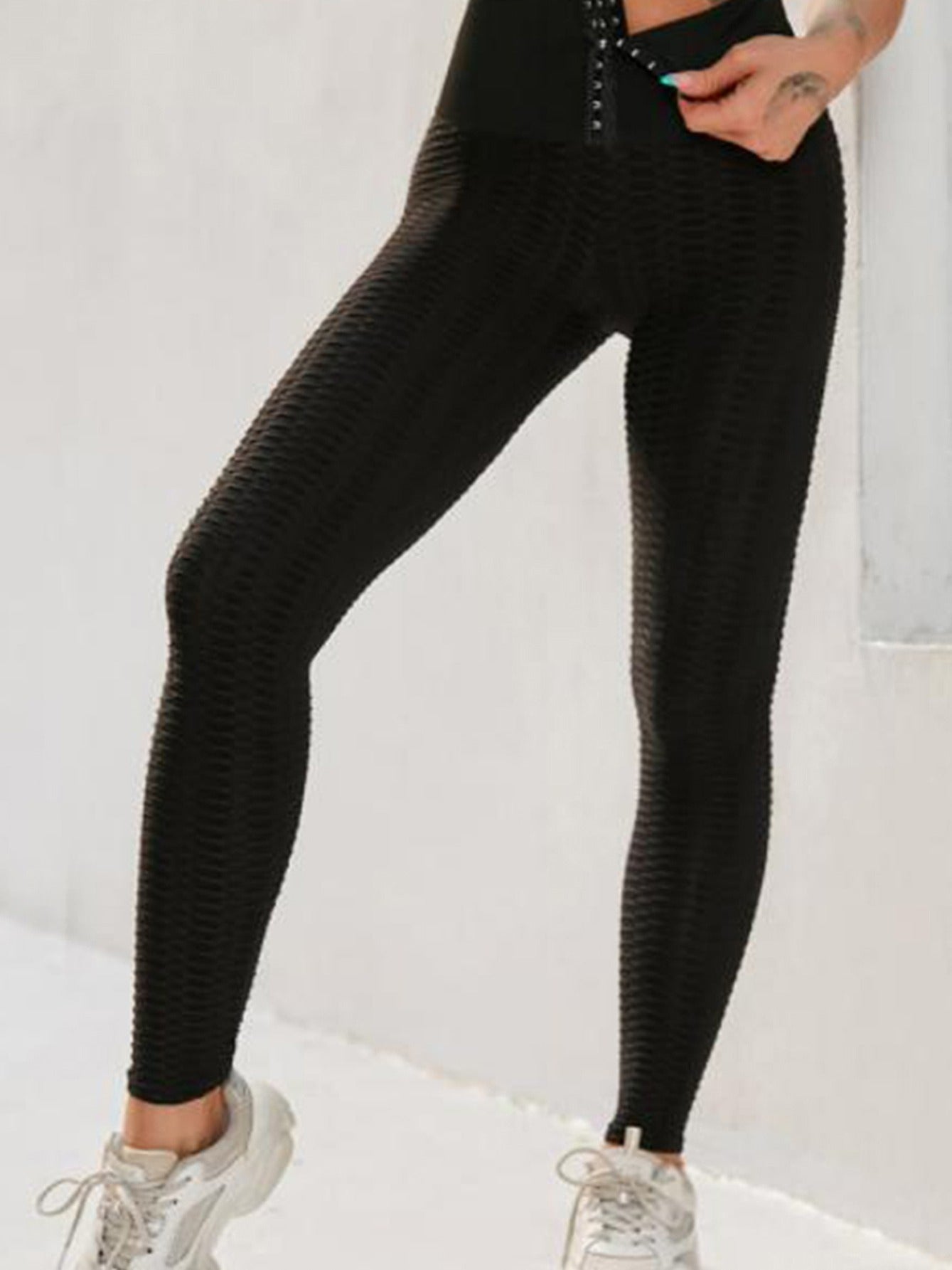 Women's High Waist Textured Yoga Leggings