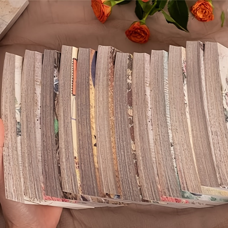 100 Sheets Retro Scrapbook Paper Set DIY Material 9.91 cm x 13.97 cm