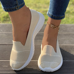 Women's Casual Lightweight Breathable Walking Shoes Low Top Sport Flat Shoes