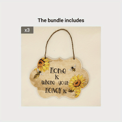 Wooden Beehive Hanging Decoration for Festive Home Decor