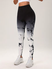 Tie Dye Gradient Yoga Sports Leggings High Elastic Fitness Tight