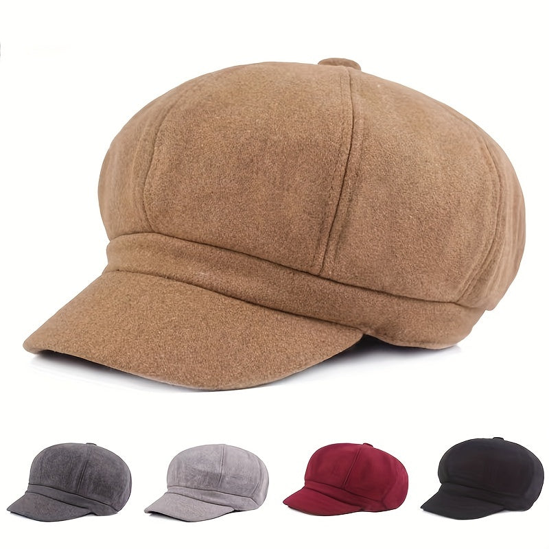 Casual Vintage Beret Woolen Octagonal Hat