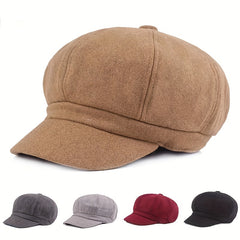 Casual Vintage Beret Woolen Octagonal Hat