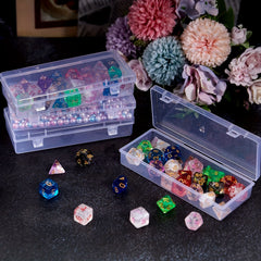 Small Plastic Storage Box with Hinge Cover for Beads & Crafts