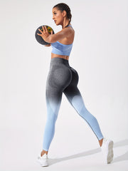 Gradient High Waist Yoga Leggings Fitness Pants