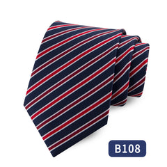 Men's Polyester Yarn Dyed Striped Business Tie