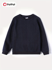 Kid Boy Casual Long Sleeve Cable Knit Sweatshirt