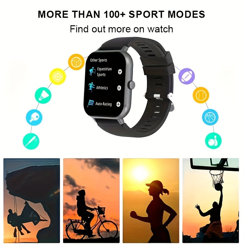 SIDAKEYE Unisex Smartwatch Wireless Music Calls 25 Life Square Display