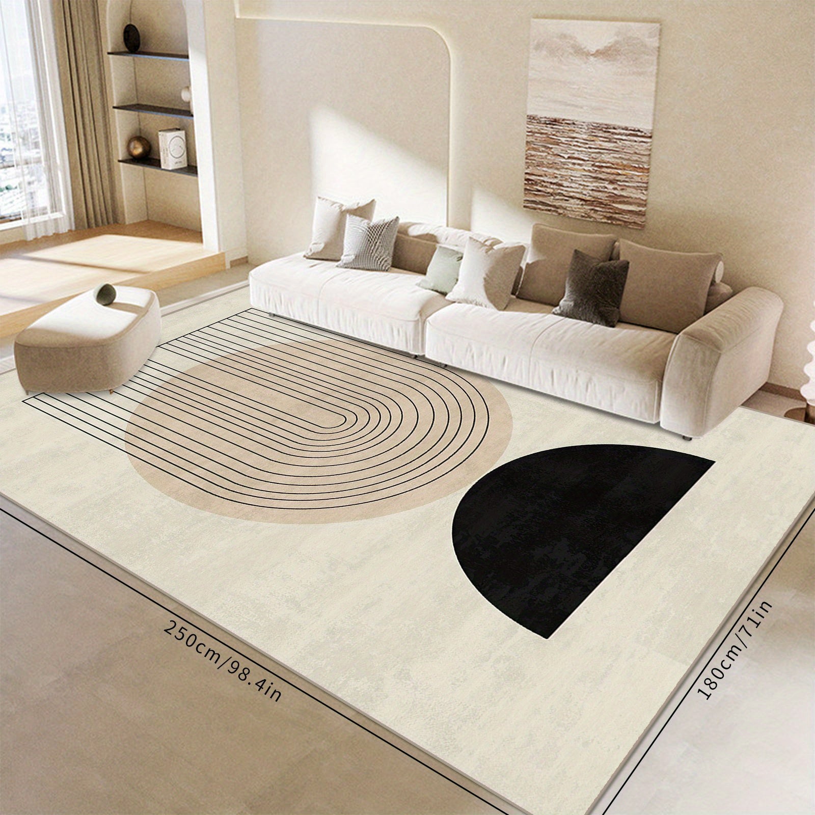 Large Modern Nordic Area Rug Geometric Pattern Living Room Bedroom Mat
