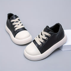 Girl's Comfy Non Slip Skate Shoes Lace Up Soft Sole Sneakers