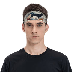 Deer & Mountain Landscape Headband Stretchy Breathable Polyester