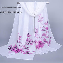 Print Silk Scarf Lightweight Neck Scarfs Vintage Hair Wrap