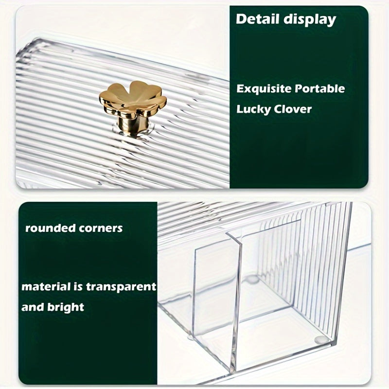 Acrylic Cotton Swab Holder Bathroom Apothecary Jar Dispenser