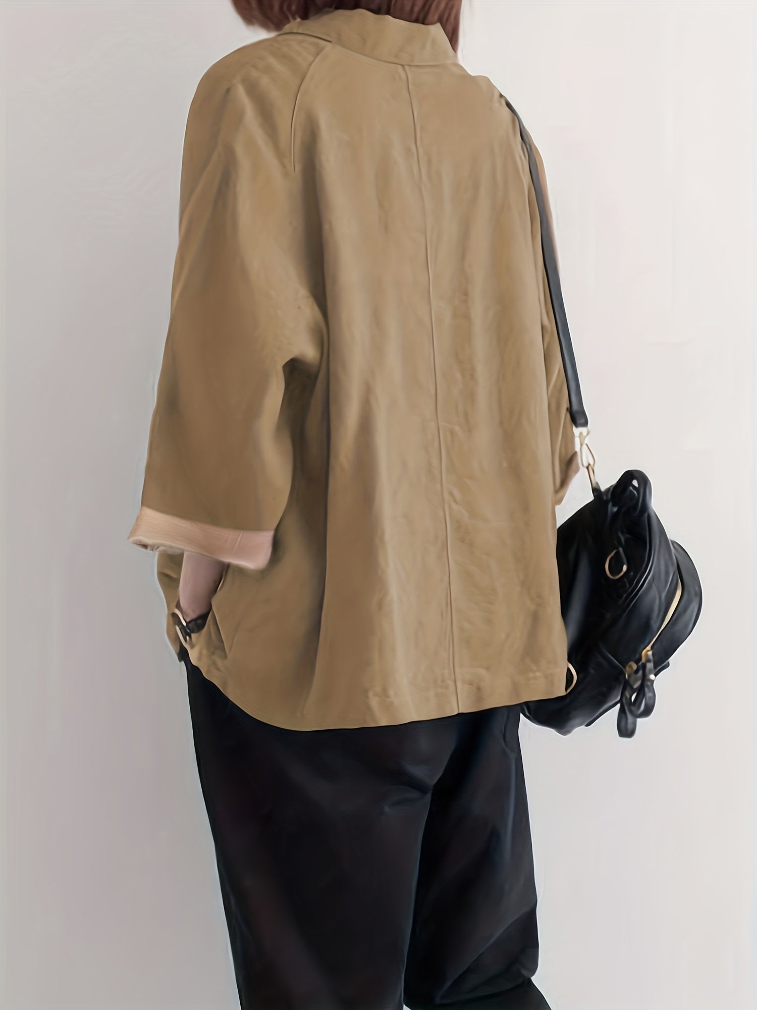 Button Front Long Sleeve Jacket Women's Outerwear