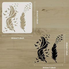 Bird Feather Stencils - Wood, Canvas, Paper - Variety of Sizes